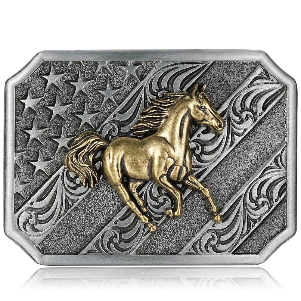 1566 Western Cowboy Belt Buckle Texas Vintage Rodeo Horse Belt Buckle